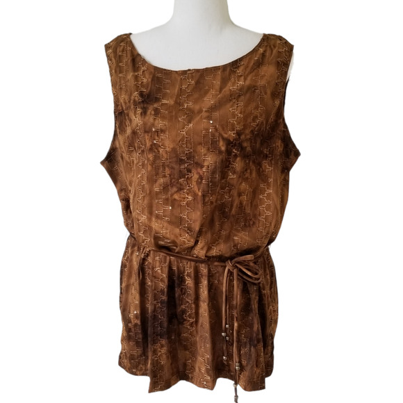 White Stag abstract Embroidered with sequins Tank Top - Size XL - Picture 2 of 5